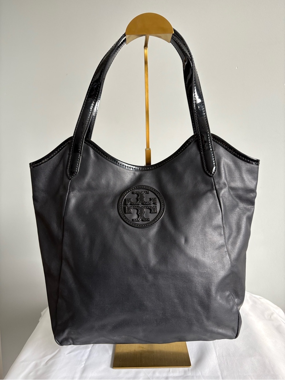 Tory Burch Matte Black Nylon Tote